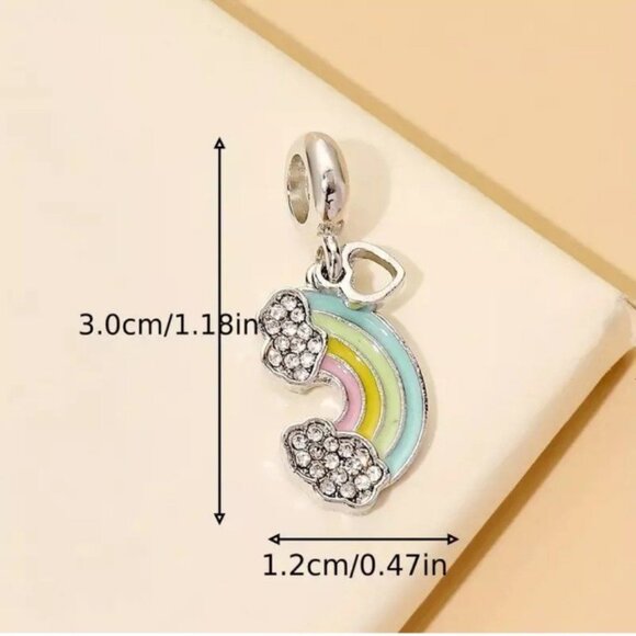 x1 Alloy Rainbow Pendant/Charm DIY For Jewelry Making New - Picture 2 of 2